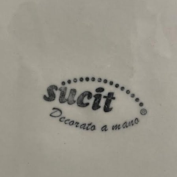 Vintage Set of 4 Italian "Sucit Decorato A Mano" Hand Painted Dinner Plates - Picture 5 of 11